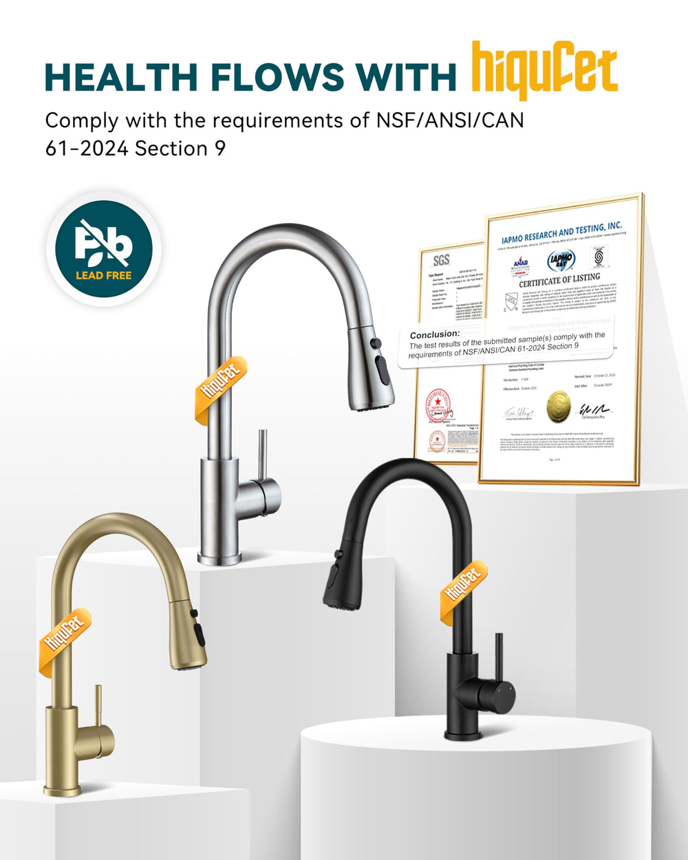 Hiqufet hose weight and smooth retraction reducing splash and preventing droop