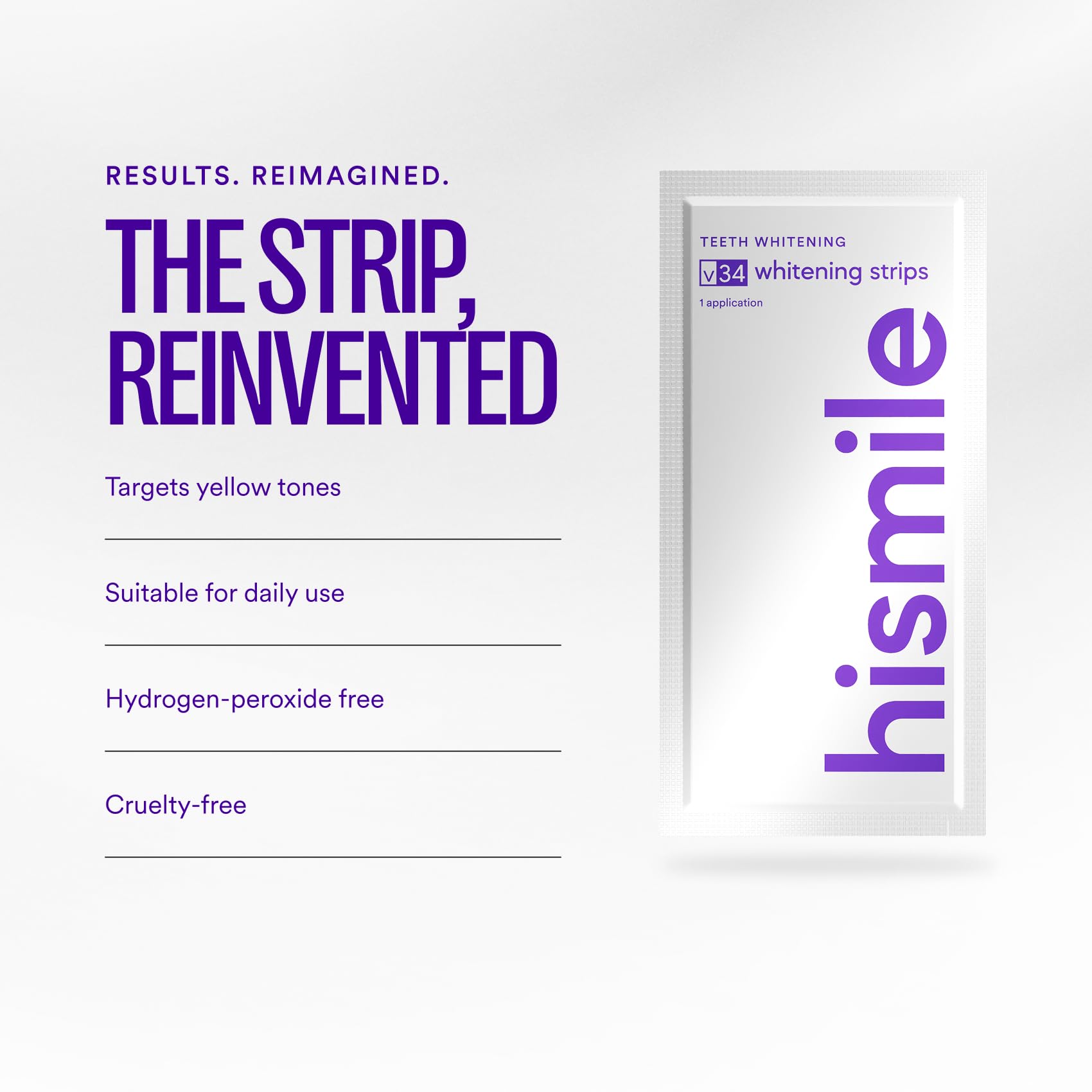 HISMILE ingredient label detail highlighting V34 colour-correction tech