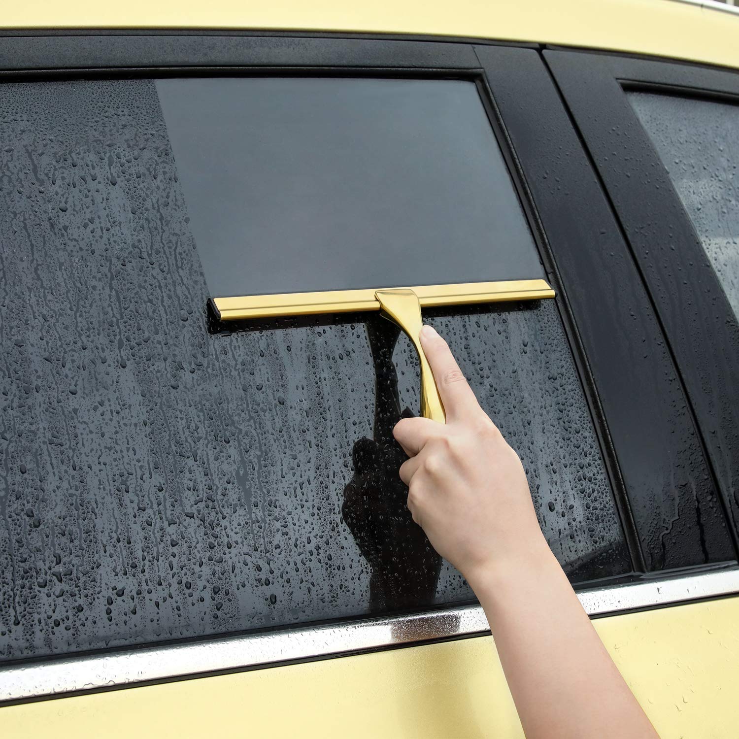 HIWARE in-shower use wiping glass door to remove water and soap scum quickly