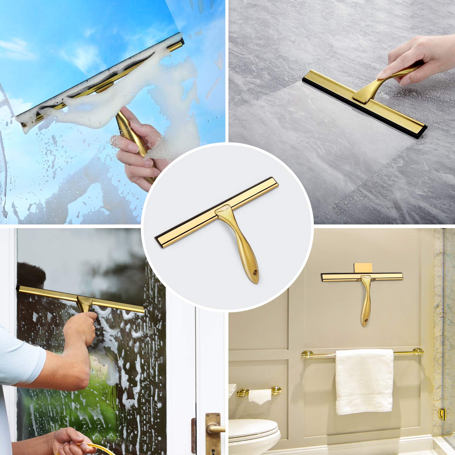 HIWARE squeegee next to ruler showing 10-inch size for broad coverage