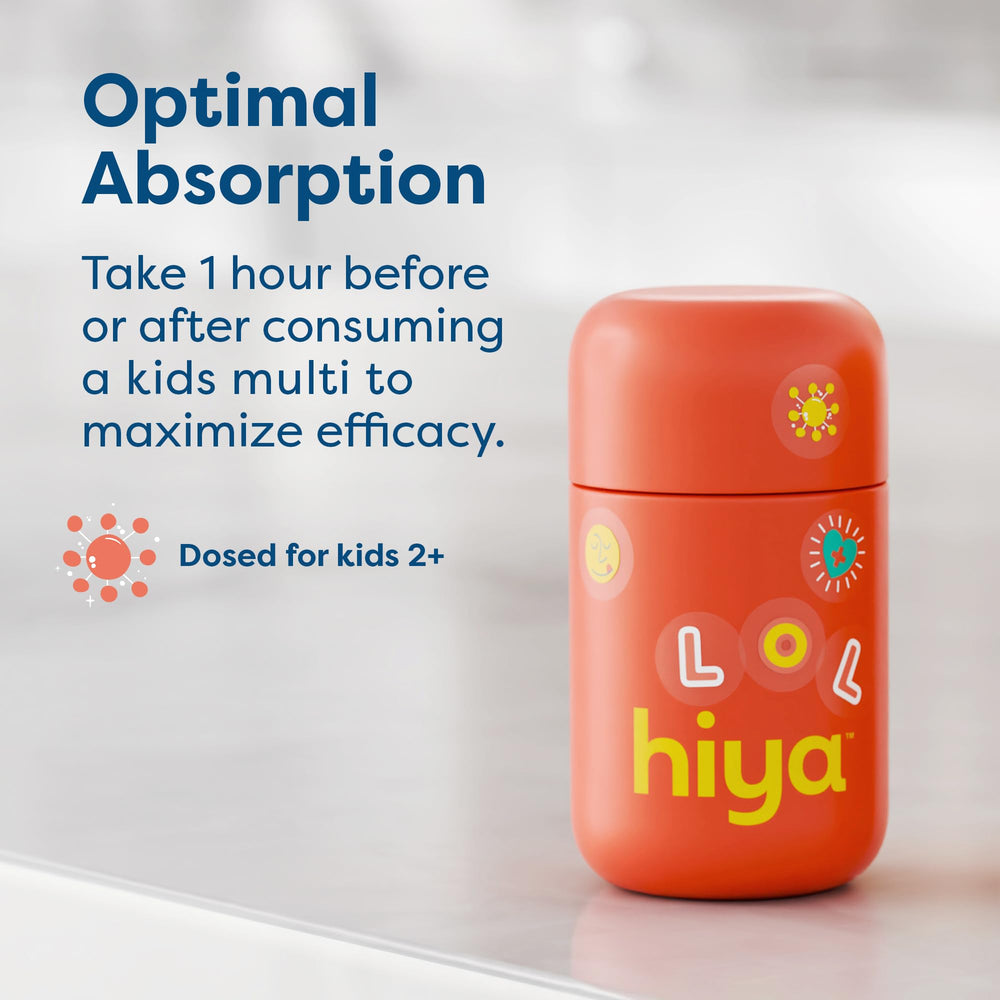 HIYA refillable glass bottle emphasizing sustainable storage and convenience