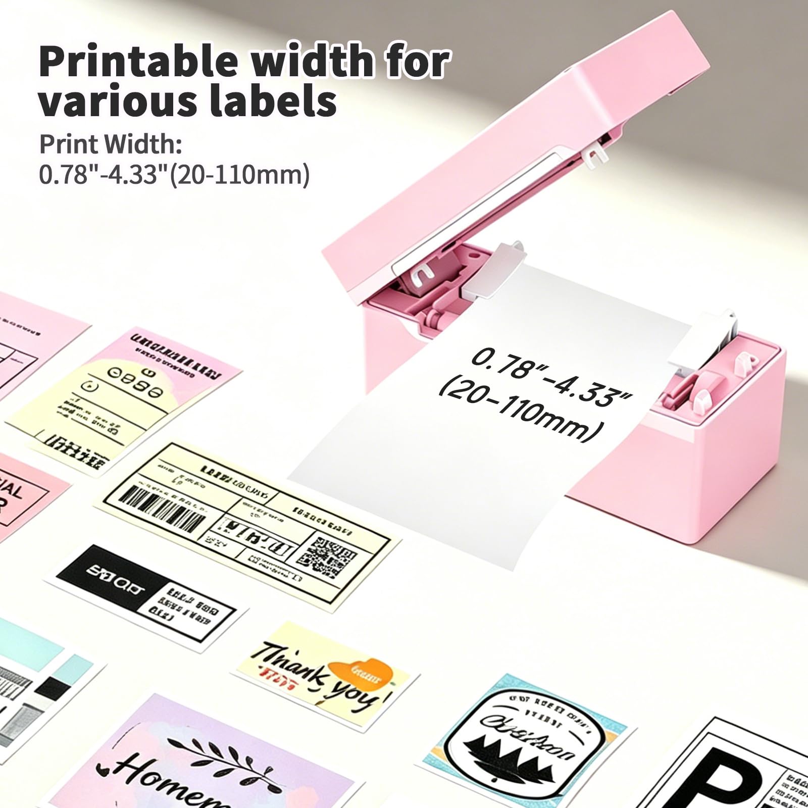 HKHKPI printed 4x6 shipping label on tabletop showing sharp barcode readability