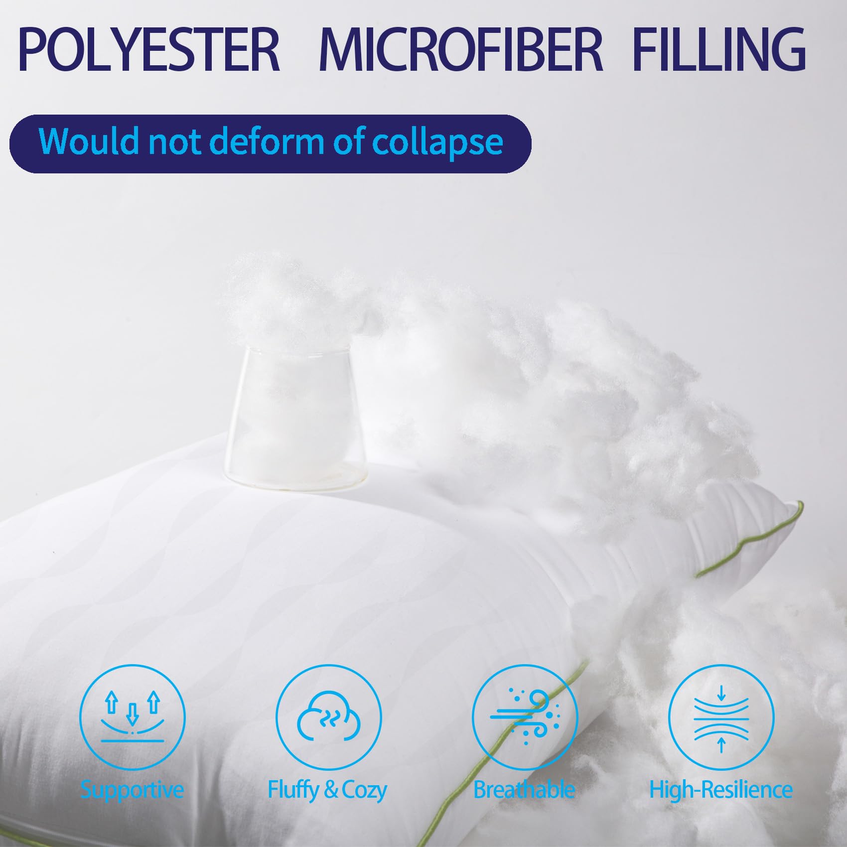 HKYLRAN microfiber fill texture close-up showing airy down-alternative loft