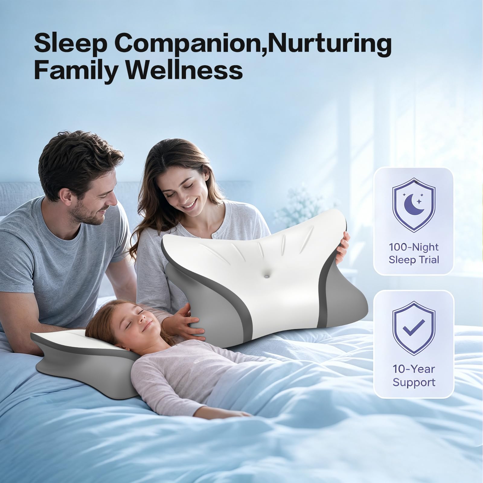 HOBEST bedroom lifestyle scene showing pillow on bed for comfortable, cooler nighttime sleep