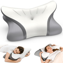 HOBEST neck pillow front view showing ergonomic contour and cooling cover for better alignment