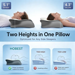 HOBEST demonstrated with a side sleeper showing raised edge support to relieve shoulder pressure
