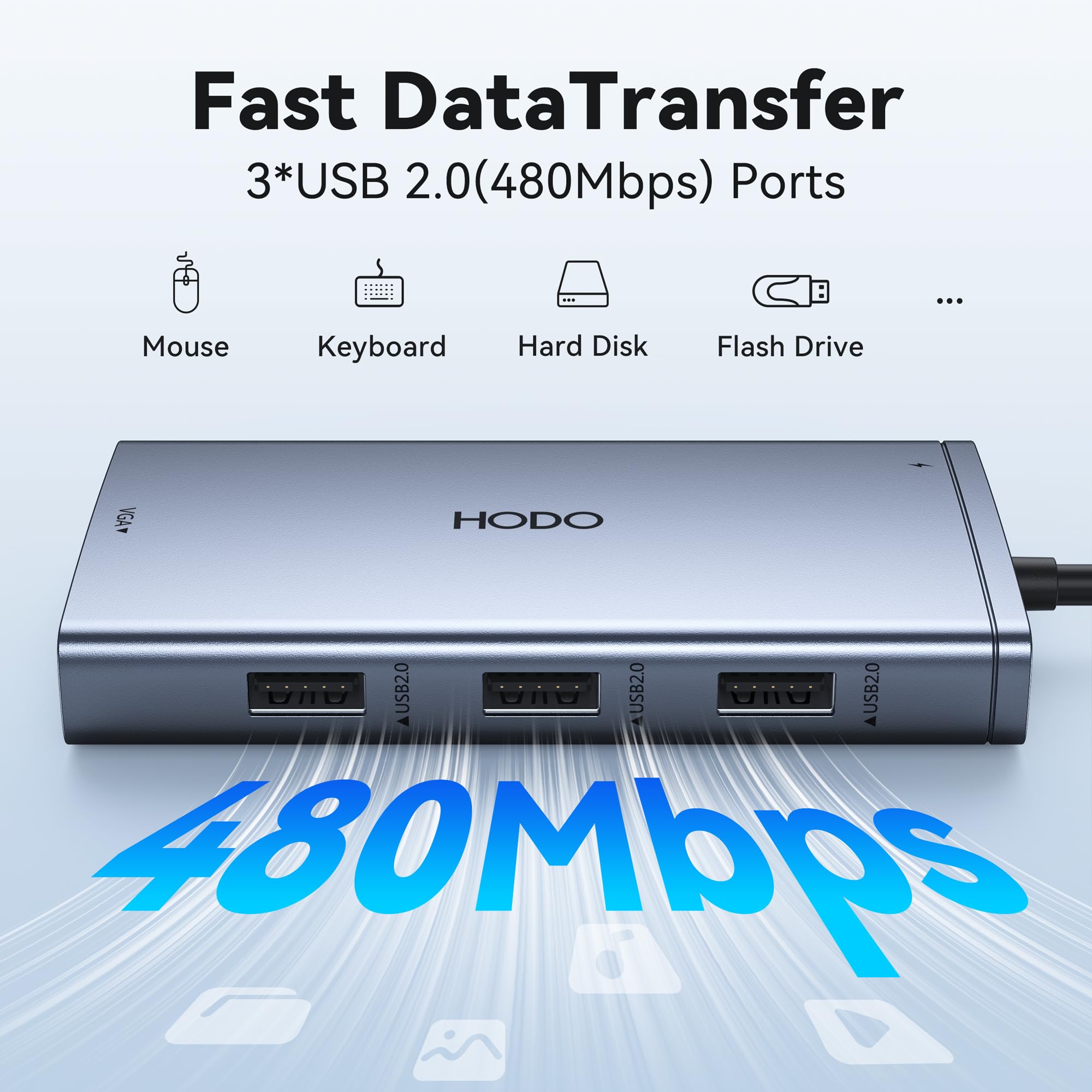 HODO docking station next to laptop for size comparison and desktop integration