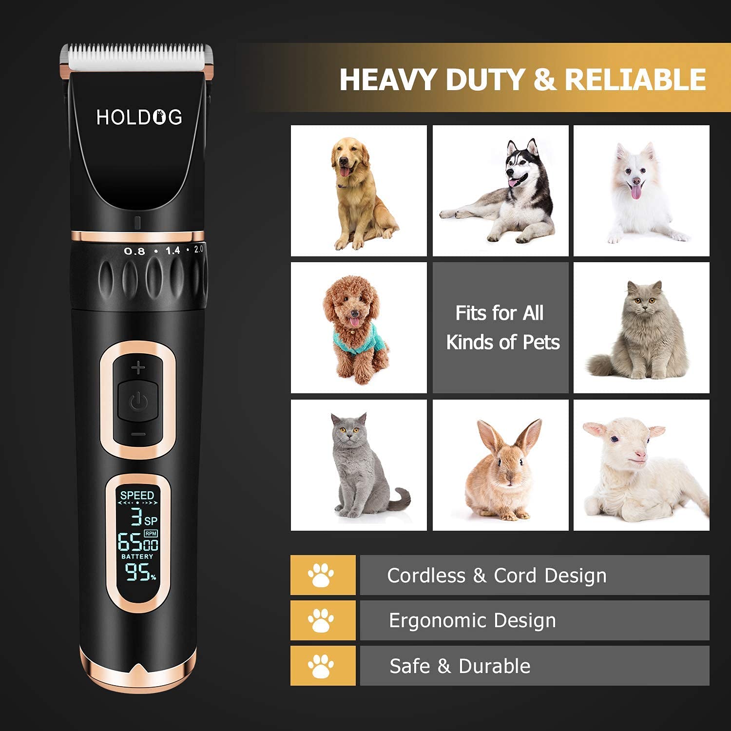 HOLDOG clippers held in hand highlighting ergonomic grip for steady, comfortable use