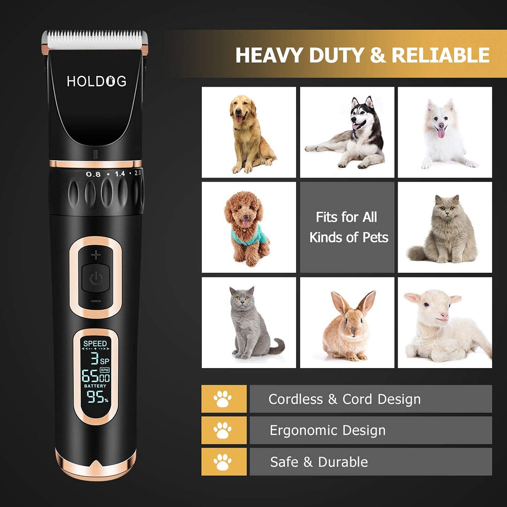 HOLDOG clippers held in hand highlighting ergonomic grip for steady, comfortable use