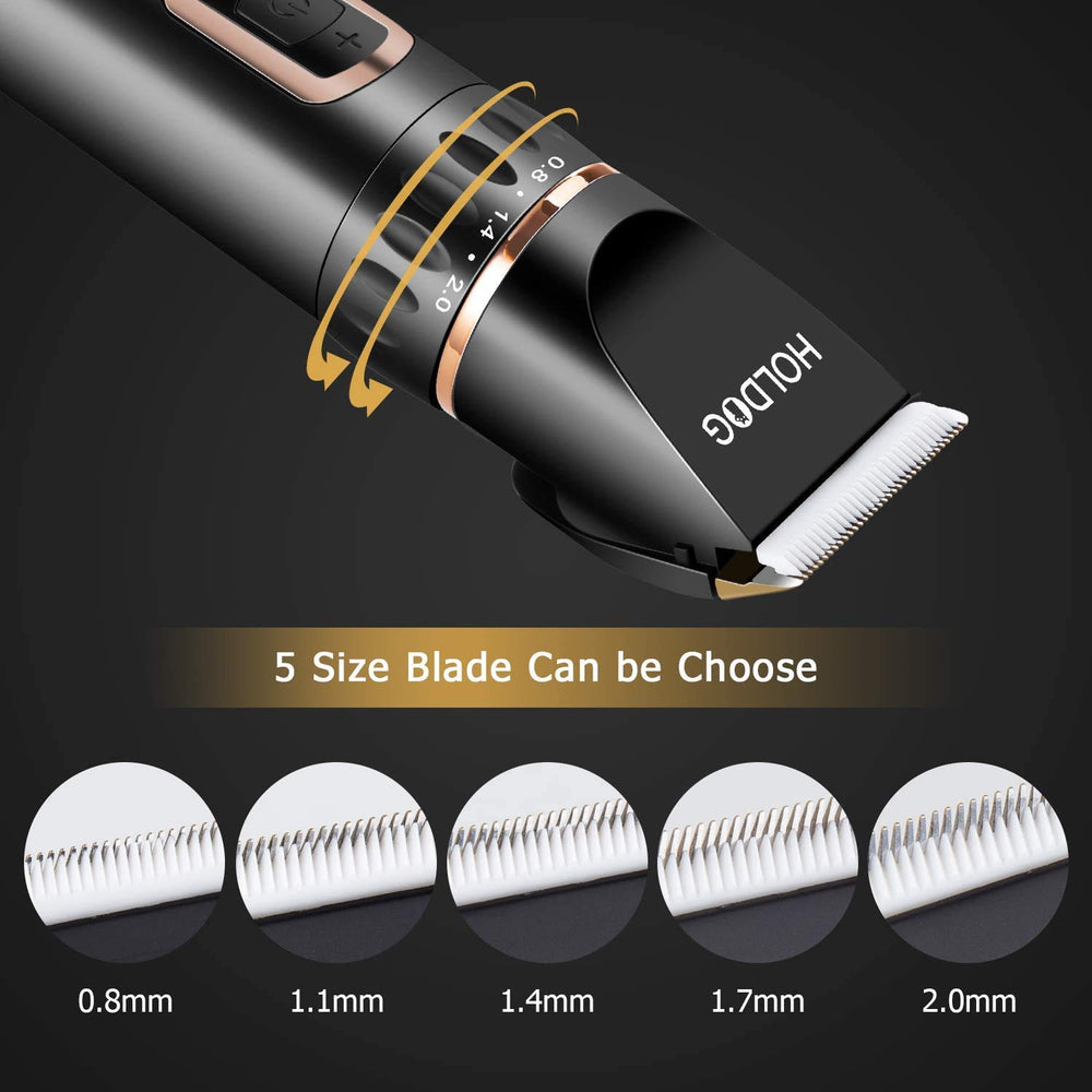 HOLDOG size comparison beside a hand to illustrate portable, cordless scale