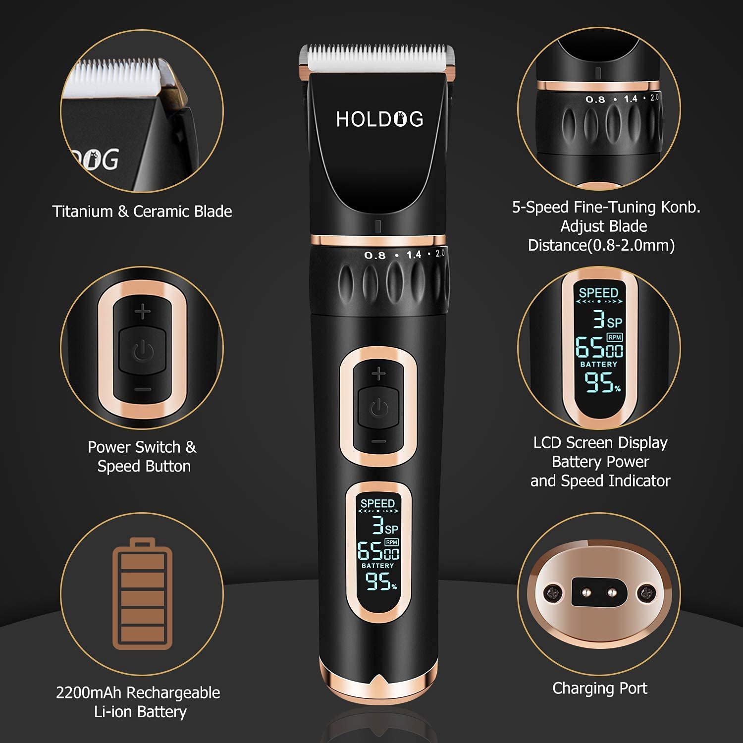 HOLDOG titanium-ceramic blade close-up demonstrating smooth cutting and durability