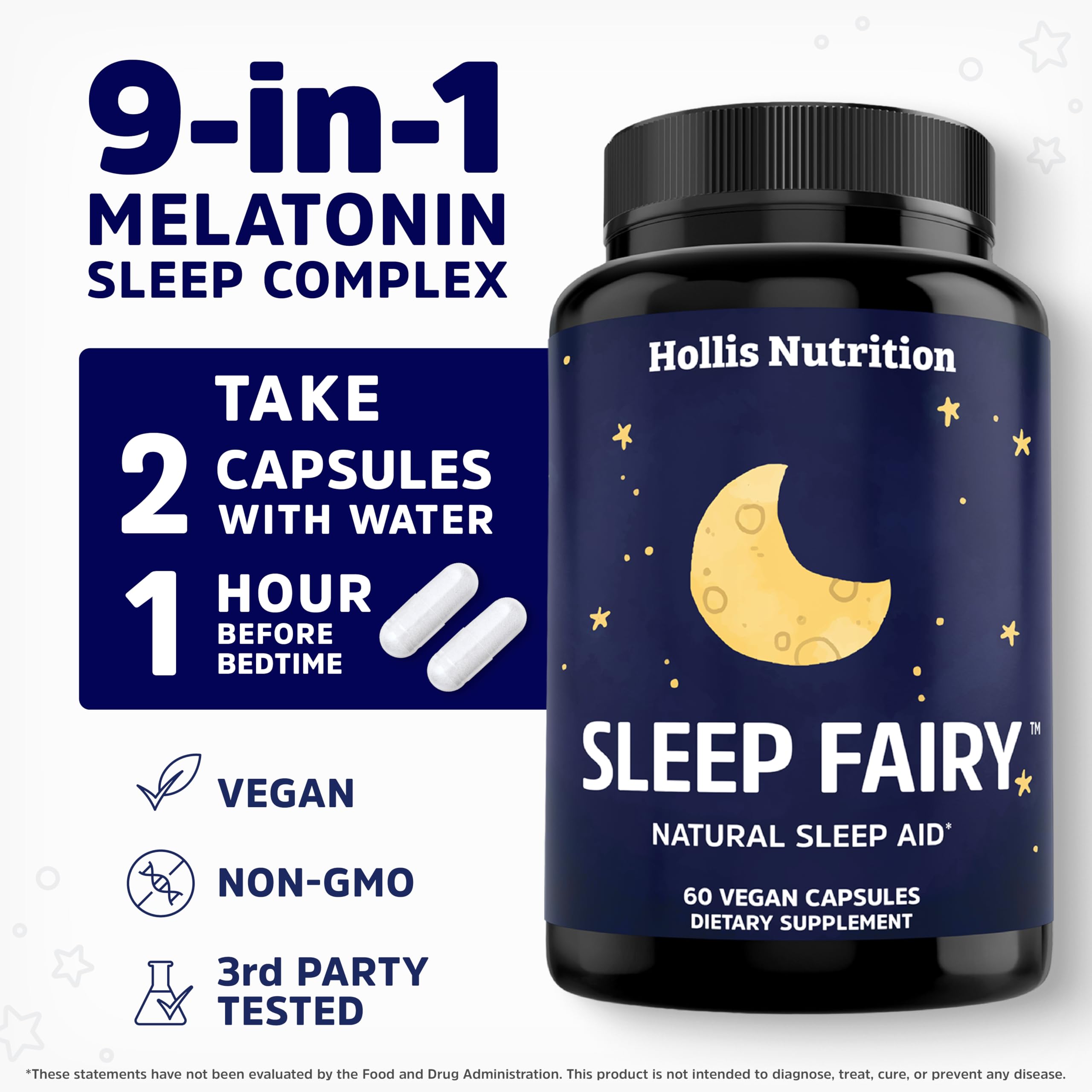 Hollis Nutrition Sleep Fairy magnesium glycinate powder texture emphasizing purity