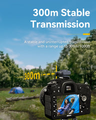 HollyView Lark M2 receiver 3.5mm output detail, easy camera connection benefit