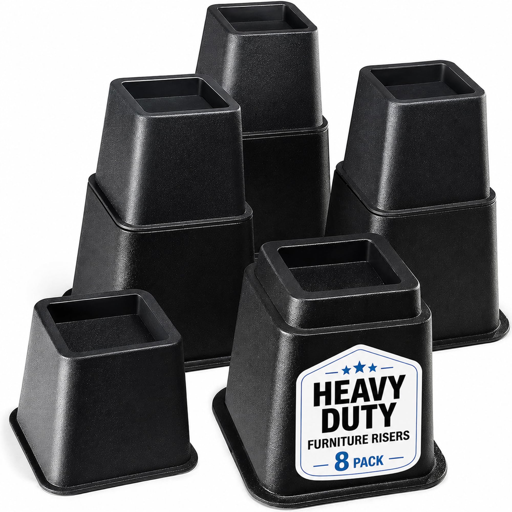 HOME IT front packaging showing 8-piece riser set and key benefits