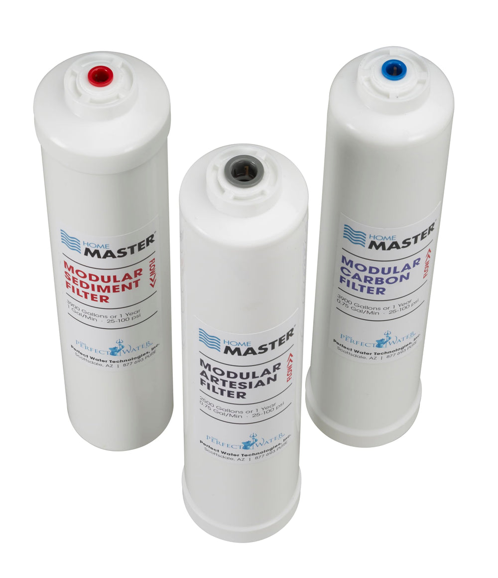 Home Master sediment filter close-up showing depth filtration for longer life
