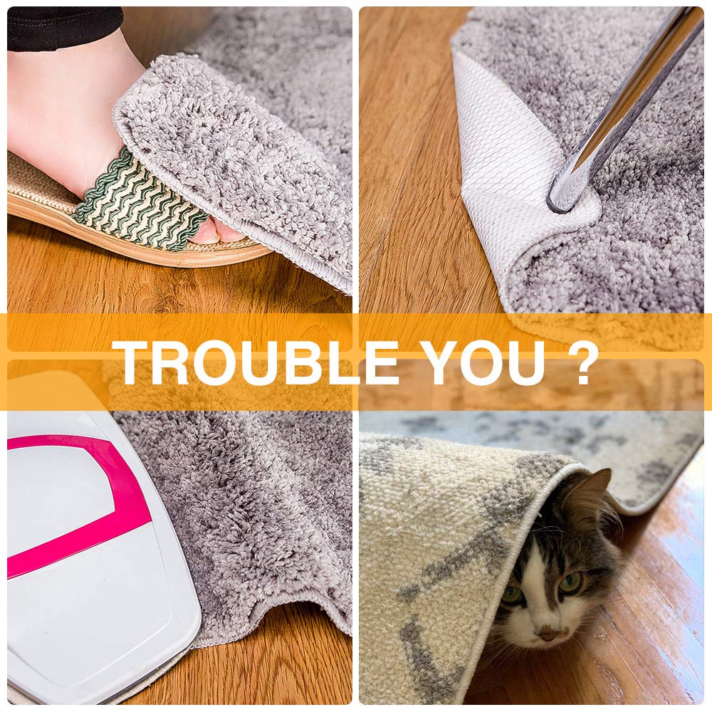 Home Techpro gripper installed under rug on hardwood preventing slip