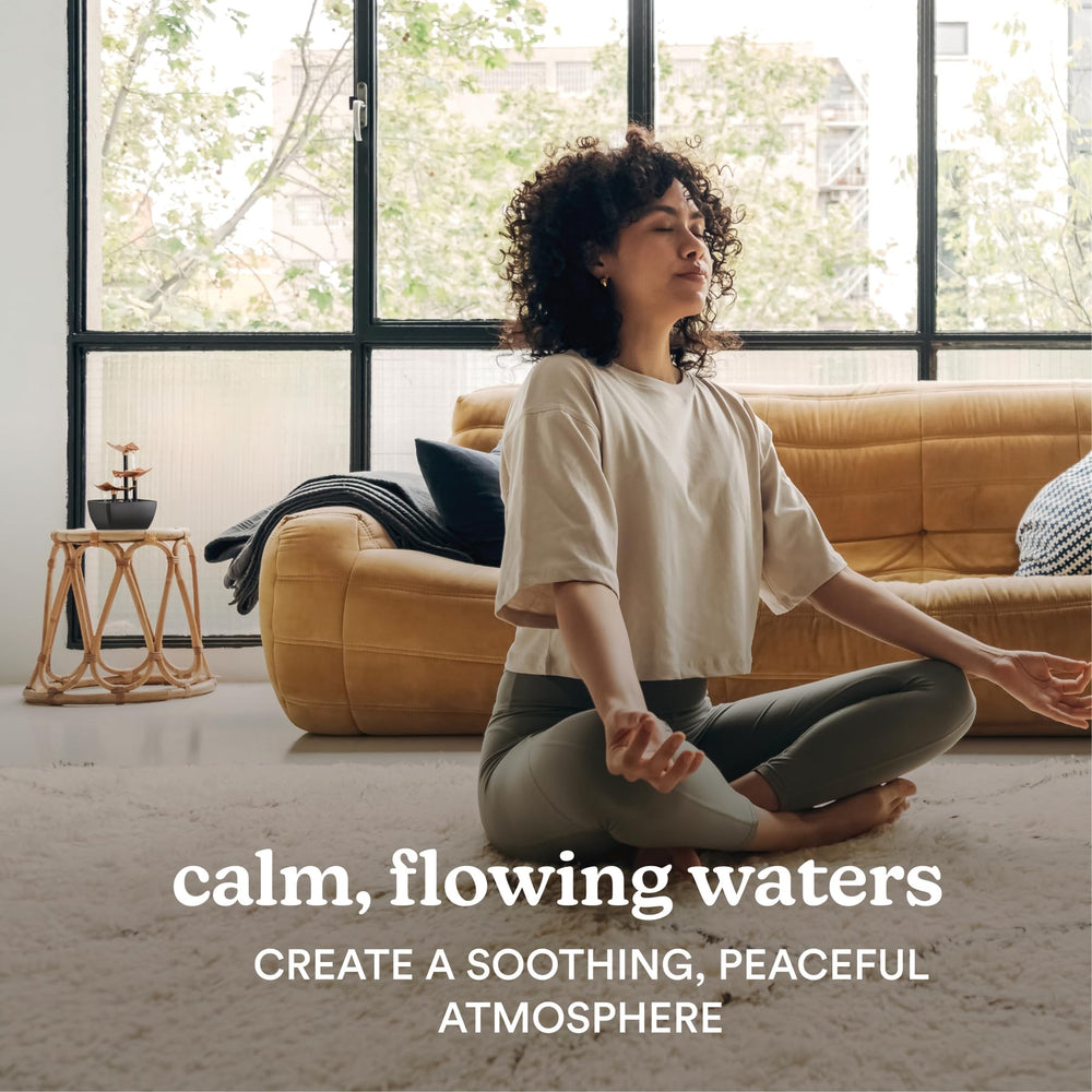 Homedics close-up of flowing water showing smooth cascade and soothing sound