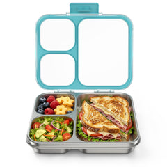 HOMEKOL front view of blue bento box showing compact shape and color benefits portability