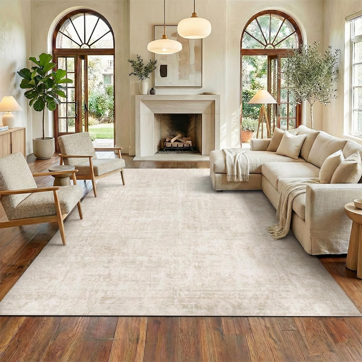 Homemate front view of 8x10 vintage rug showing overall design and style benefit
