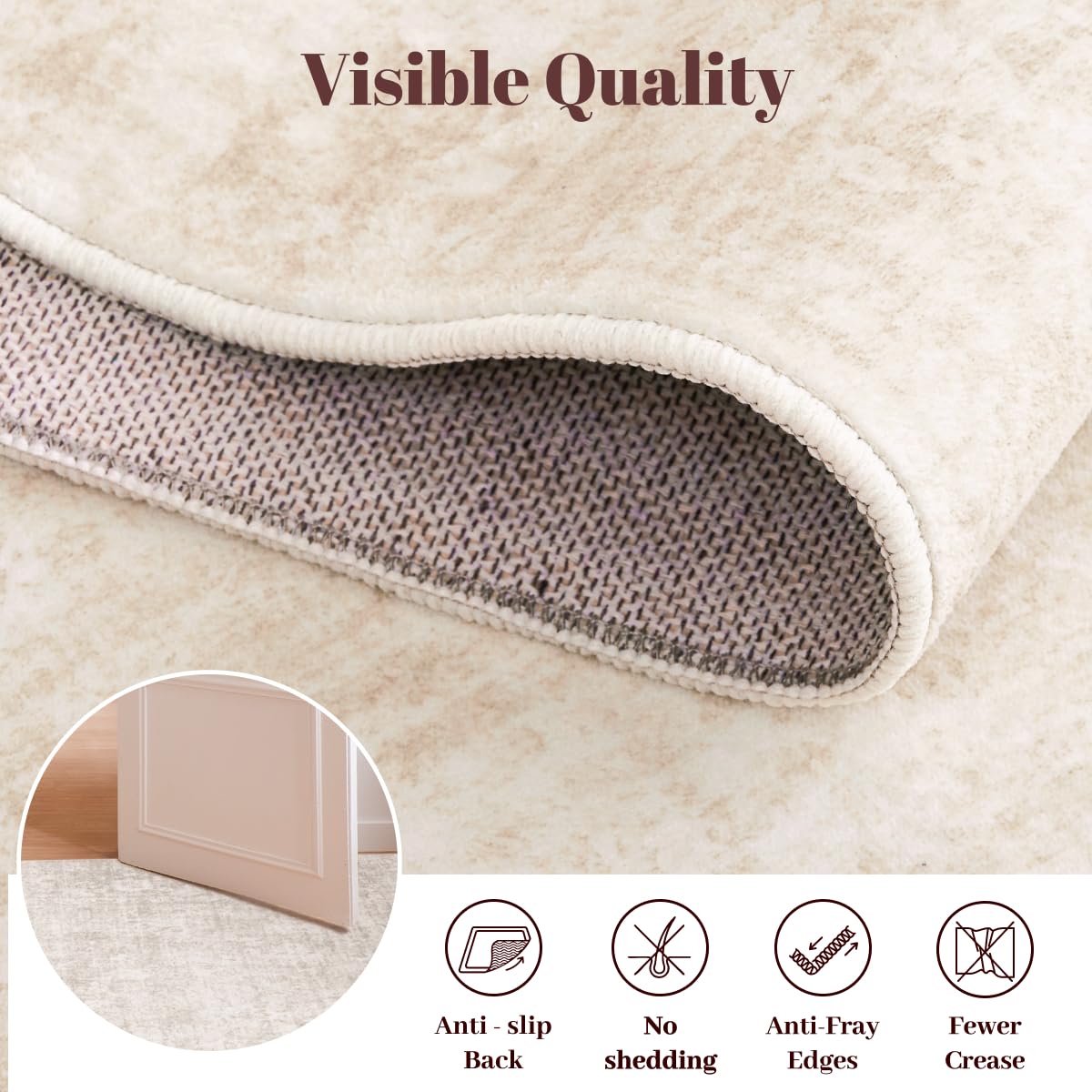 Homemate non-slip backing detail demonstrating grip and floor protection benefit