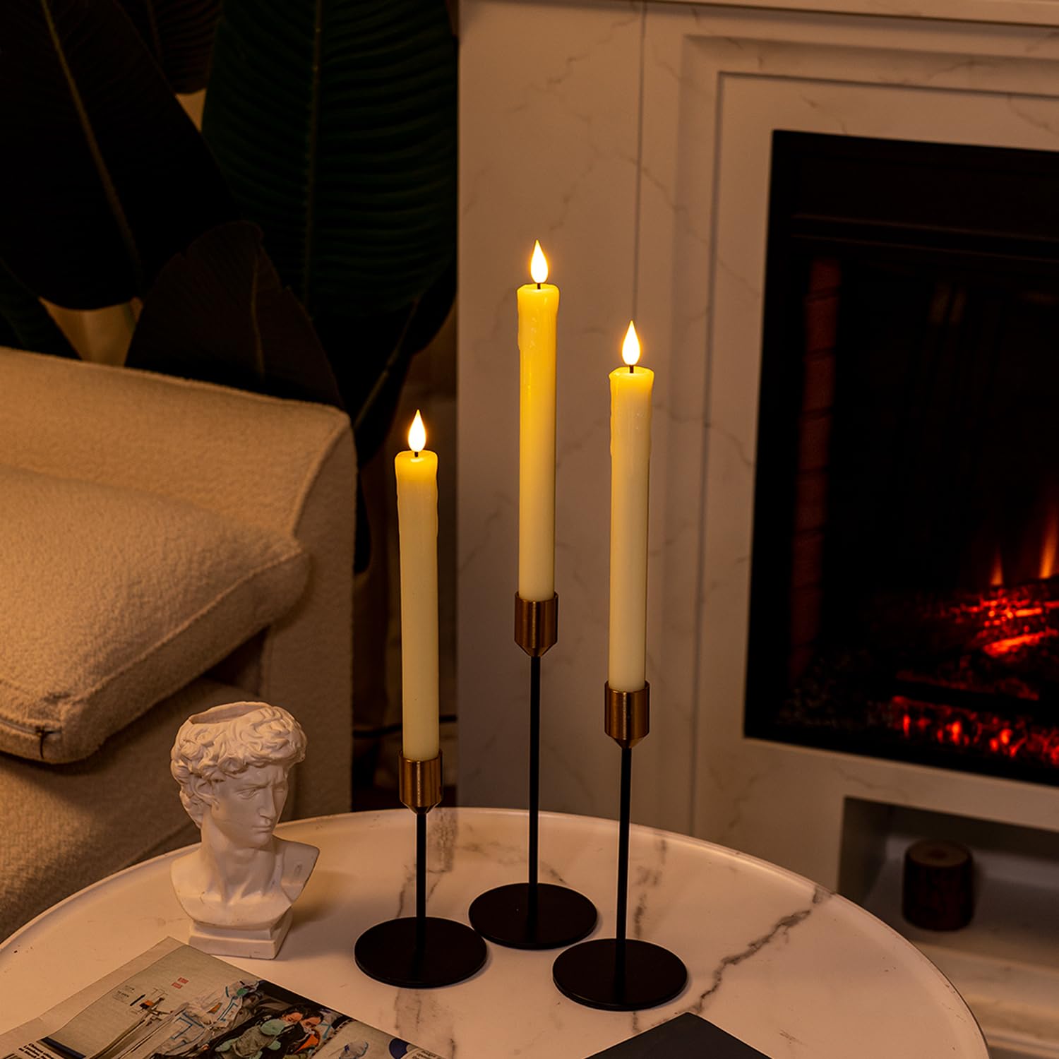 Homemory 3D flickering flame detail, creates warm realistic candlelight effect
