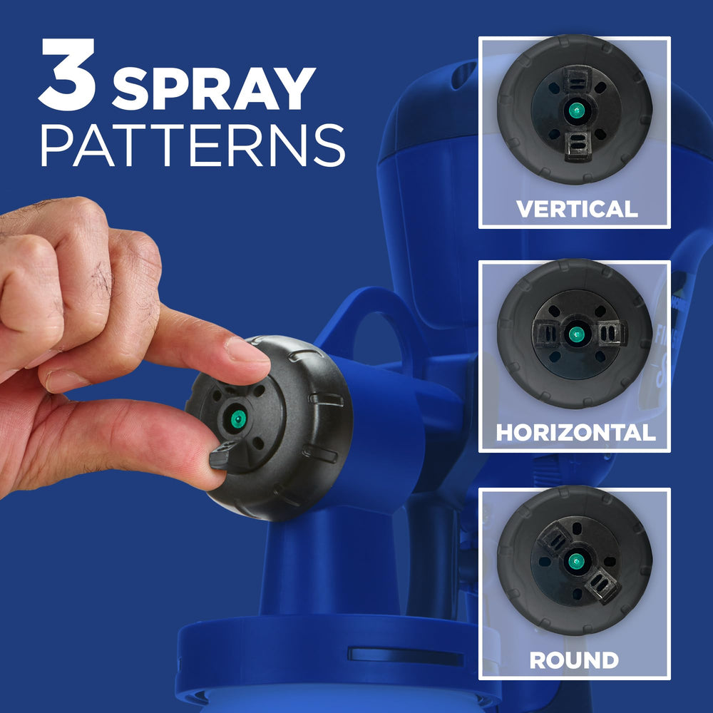 HomeRight wide and fine air caps providing adjustable spray pattern benefits