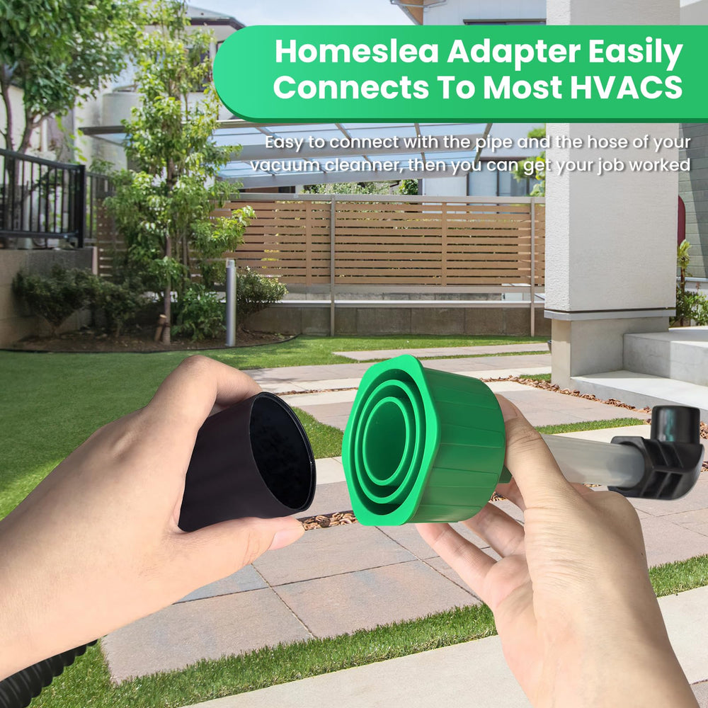 Homeslea attached to wet vac hose enabling strong suction cleaning