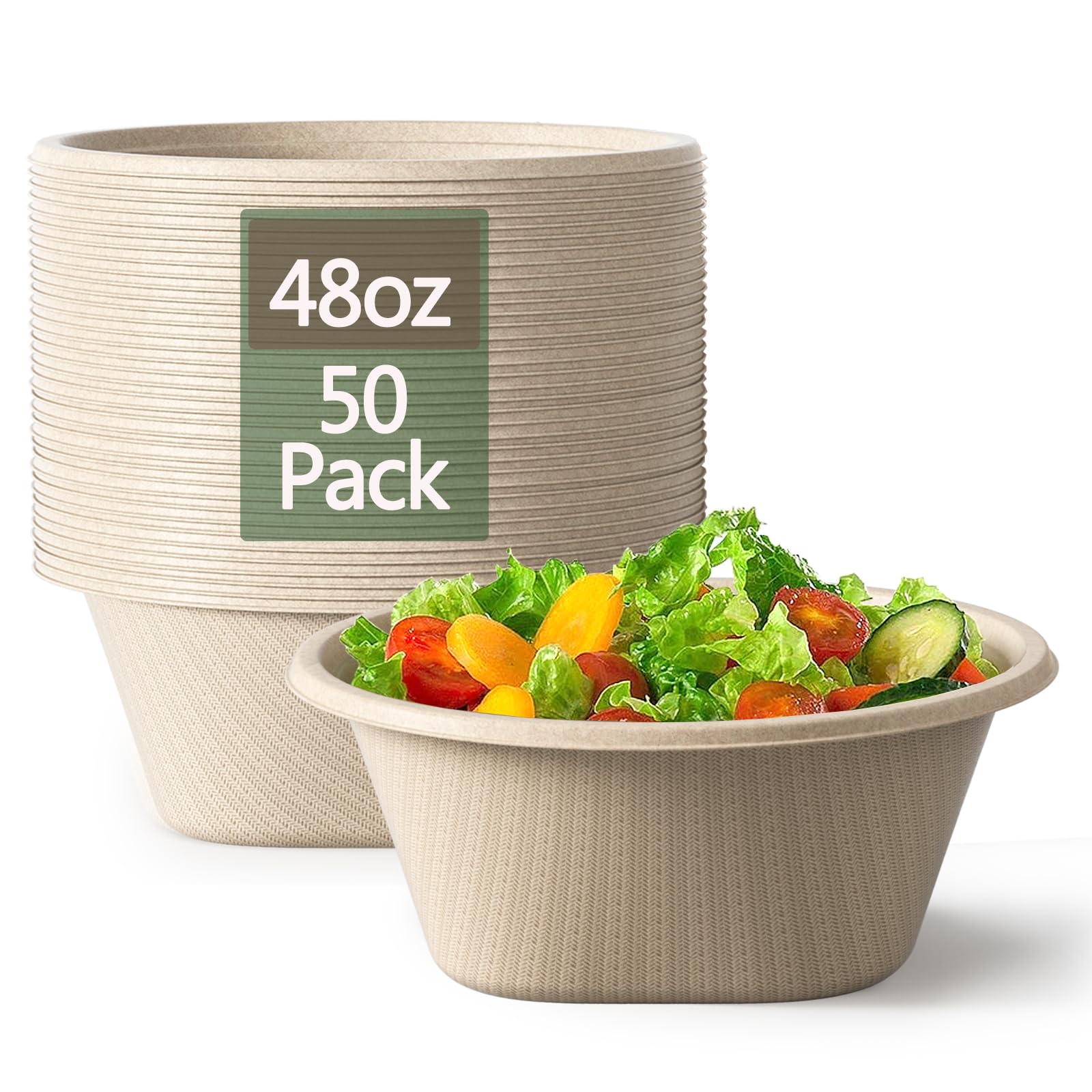 Homestockplus front view of 48 oz bowl showing durable rim and capacity benefit