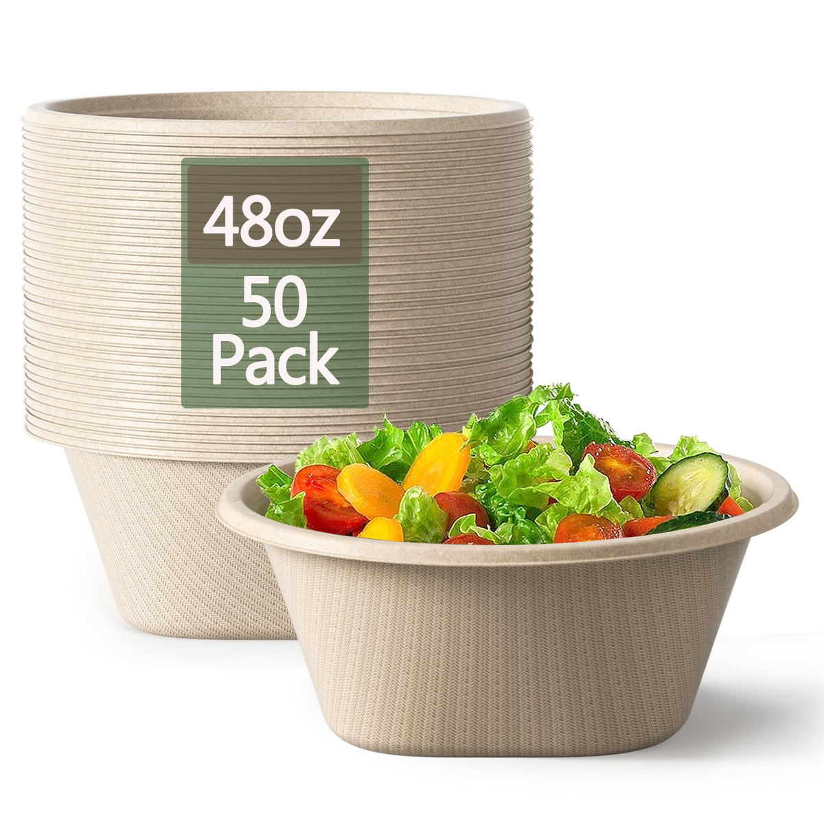 Homestockplus front view of 48 oz bowl showing durable rim and capacity benefit