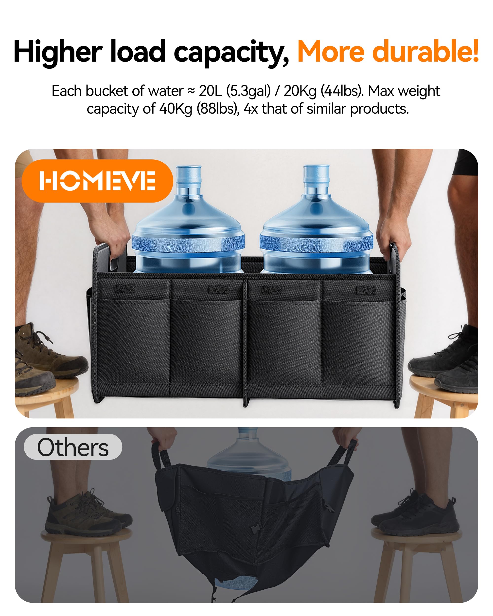 Homeve side pockets holding bottles for quick-access convenience