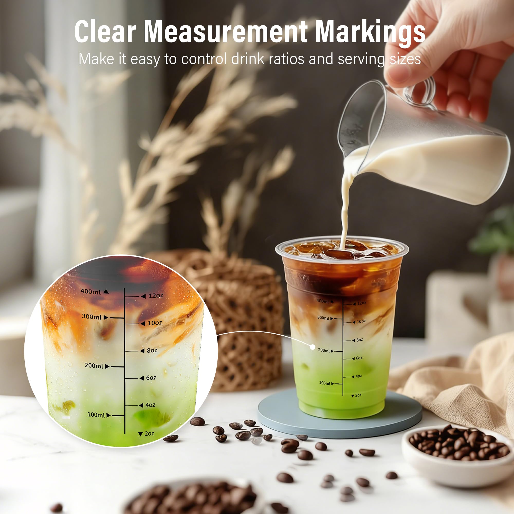 HomeVital close-up of printed ratio lines for accurate drink measuring