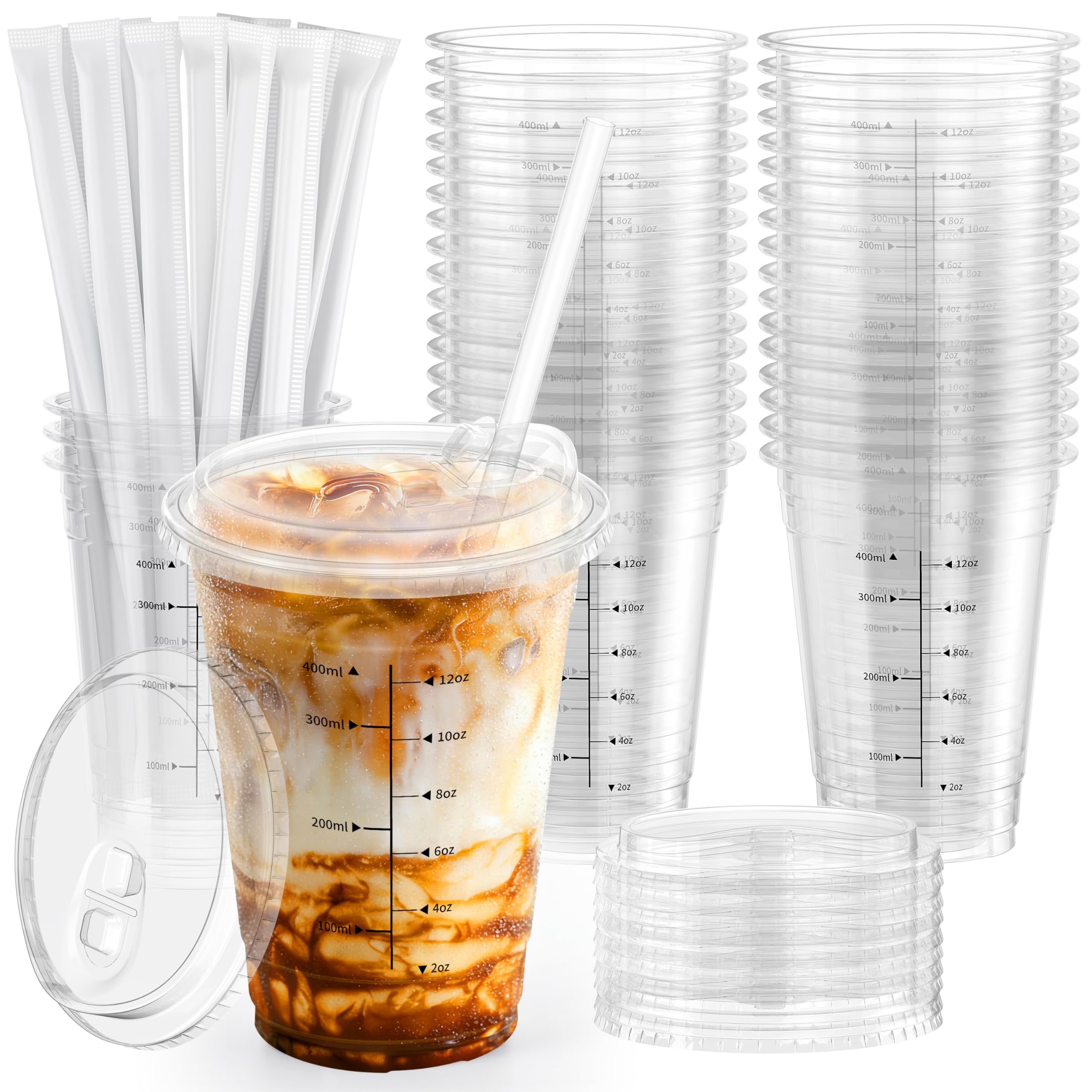 HomeVital front pack of 100 clear cups showing contents and benefit of bulk supply