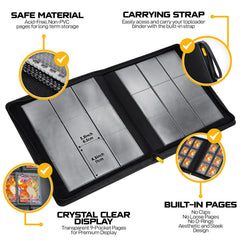 HOMEXPRO double-sided 9-pocket page detail showing snug fit and high capacity benefit