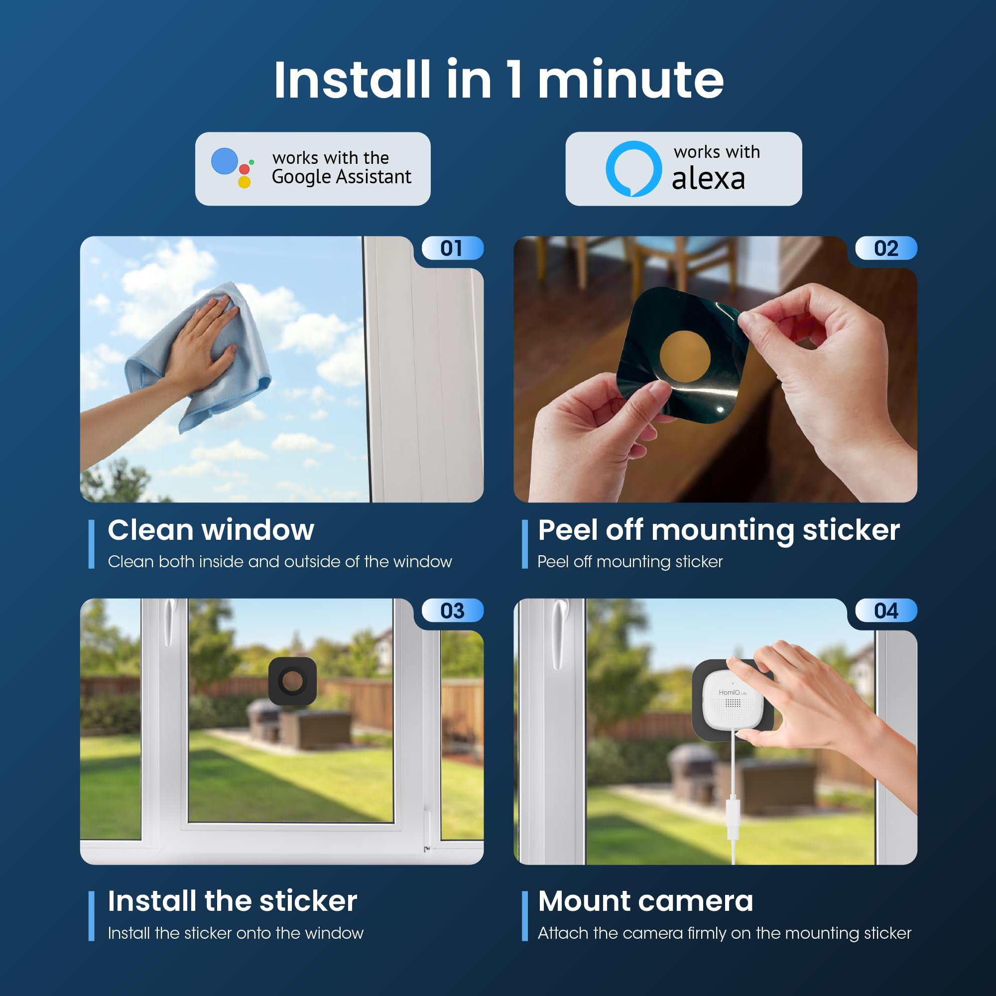 HOMIQ LIFE camera in a living room scene monitoring entryway for everyday home security peace