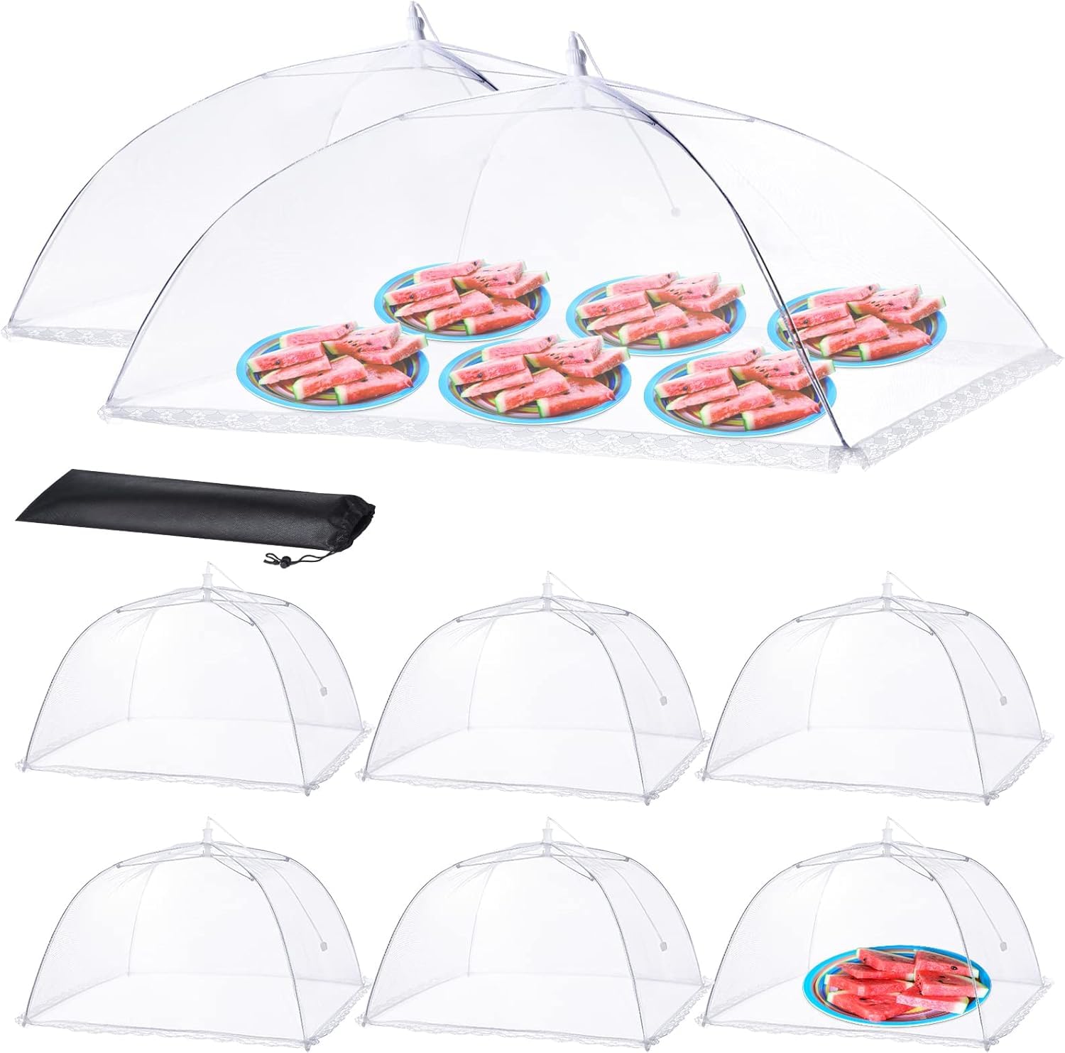 HOMKULA front view of full 8-pack showing covered dishes, protects food outdoors