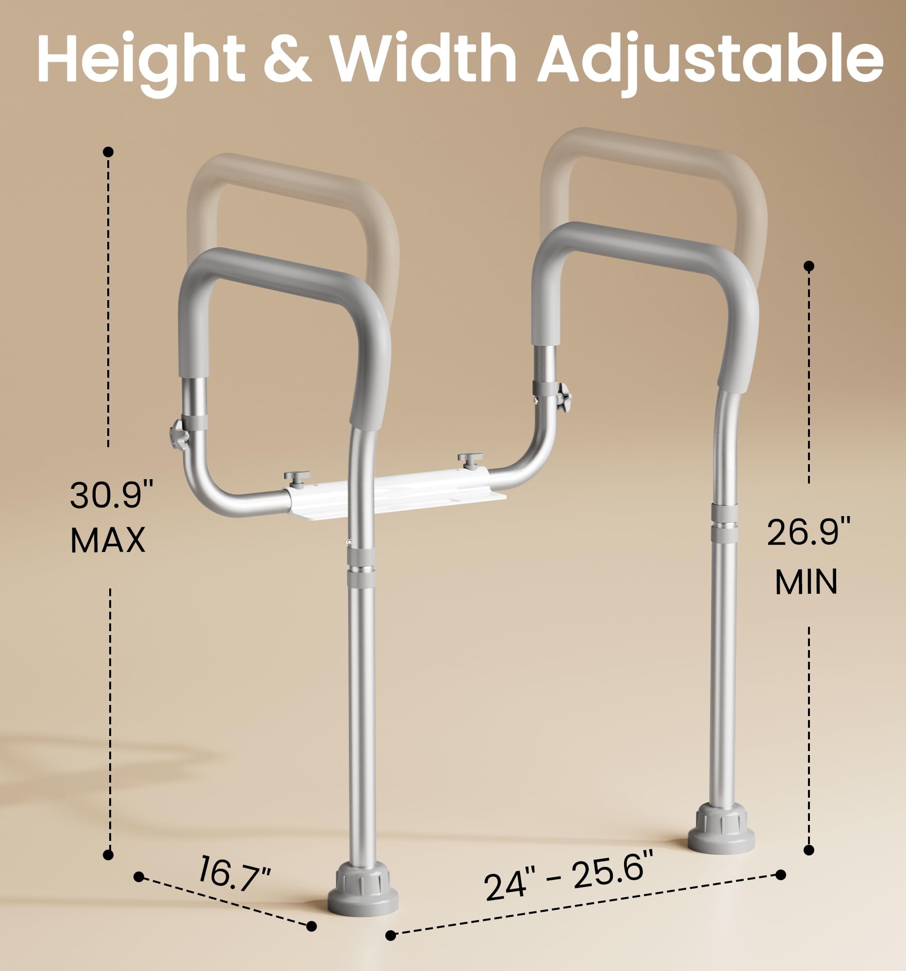 HOMLAND rail in use with person standing safely from toilet