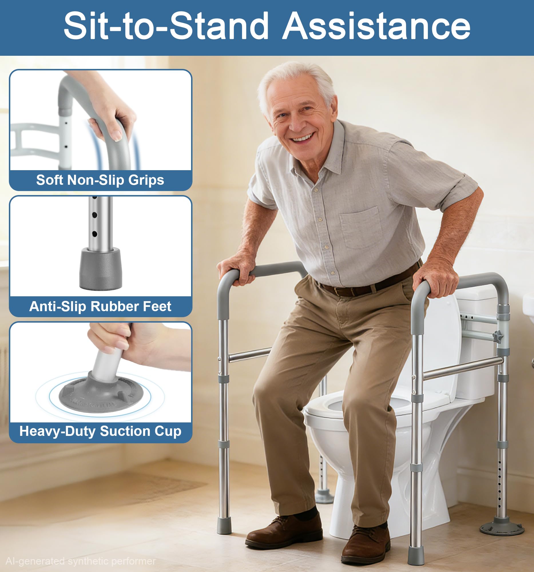 HOMLAND anti-slip feet and extra suction cups detail providing added floor stability and safety