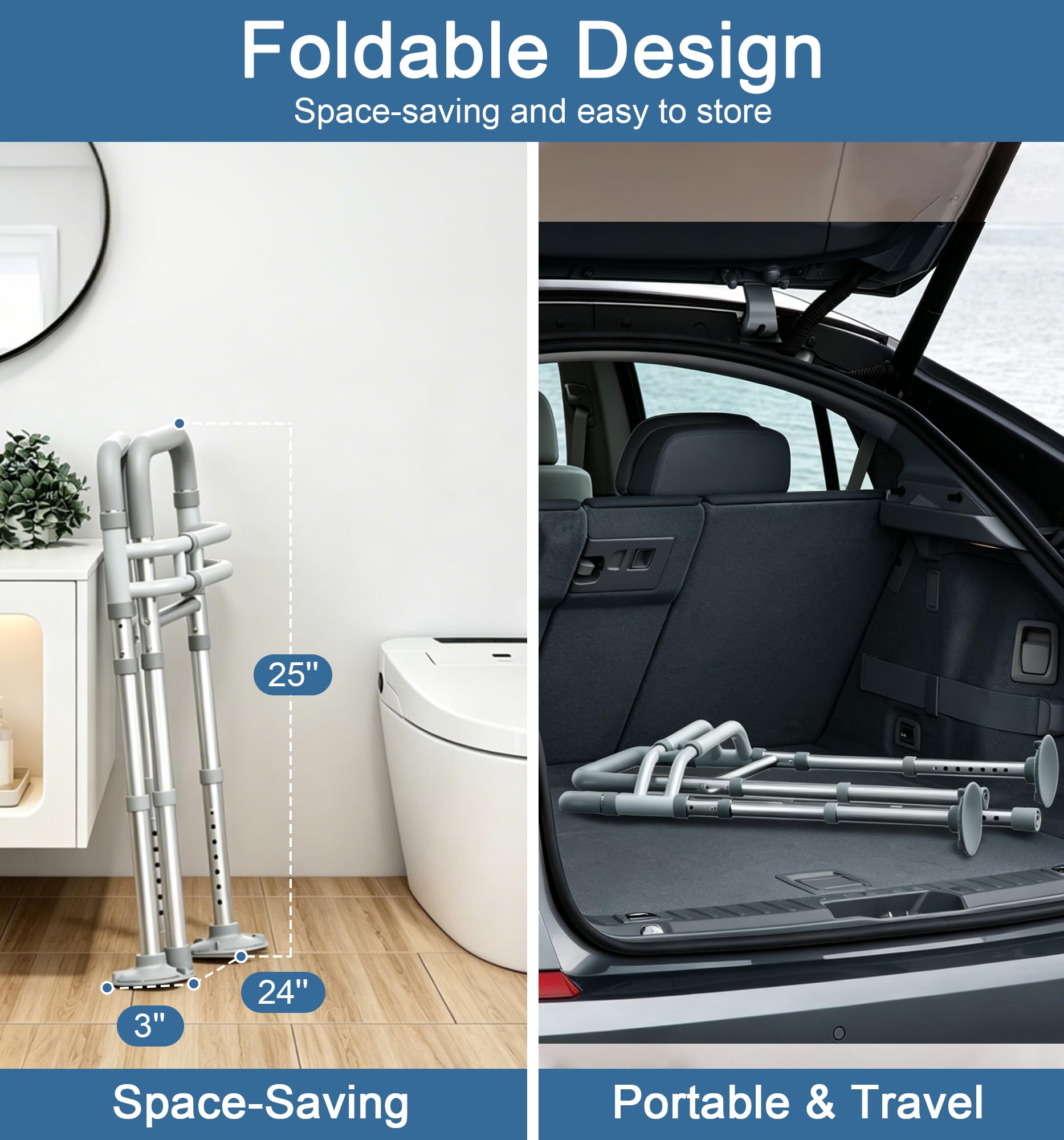 HOMLAND demonstration of width adjustment fitting different toilet bowls for custom installation