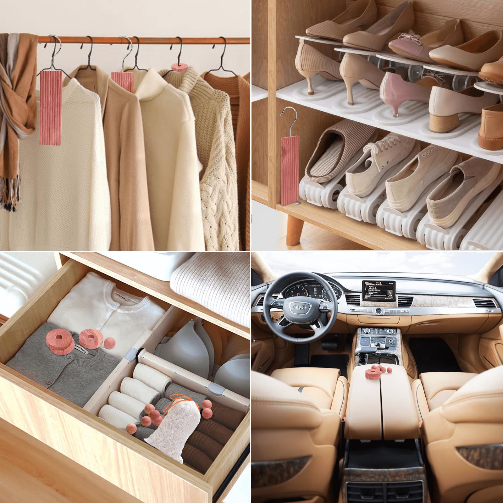 Homode rings placed in drawer keeping clothes fresh and organized