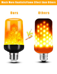 Hompavo bulb demonstrating upside-down flame effect for versatility