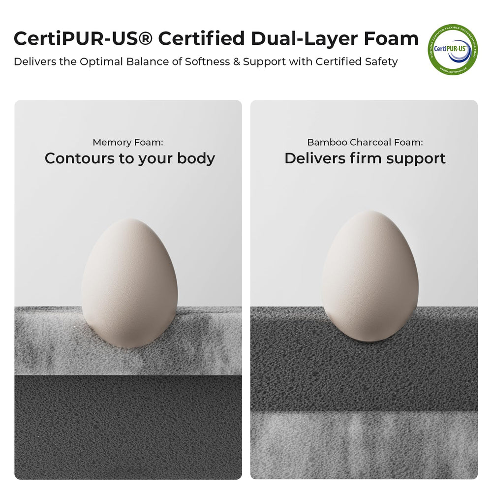 HOMRELEXA 3-inch thickness comparison on mattress showing added support