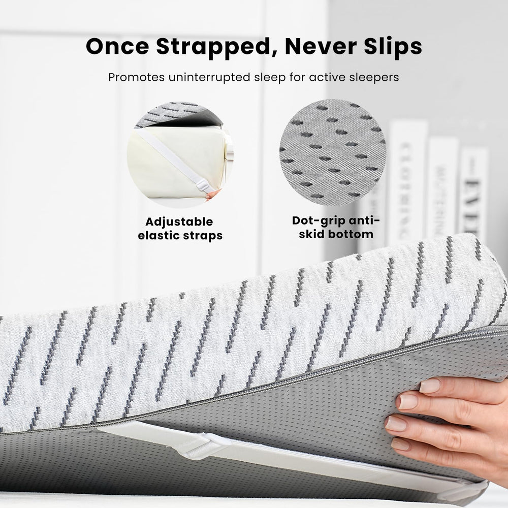HOMRELEXA topper on college dorm bed illustrating comfort and style