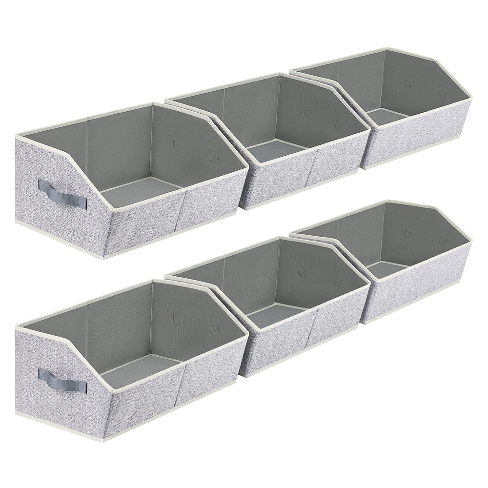 Homsorout front view trapezoid bin showing easy access and neat storage