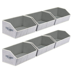 Homsorout front view trapezoid bin showing easy access and neat storage
