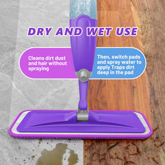 HOMTOYOU mop head rotating under sofa demonstrating reach into tight spaces