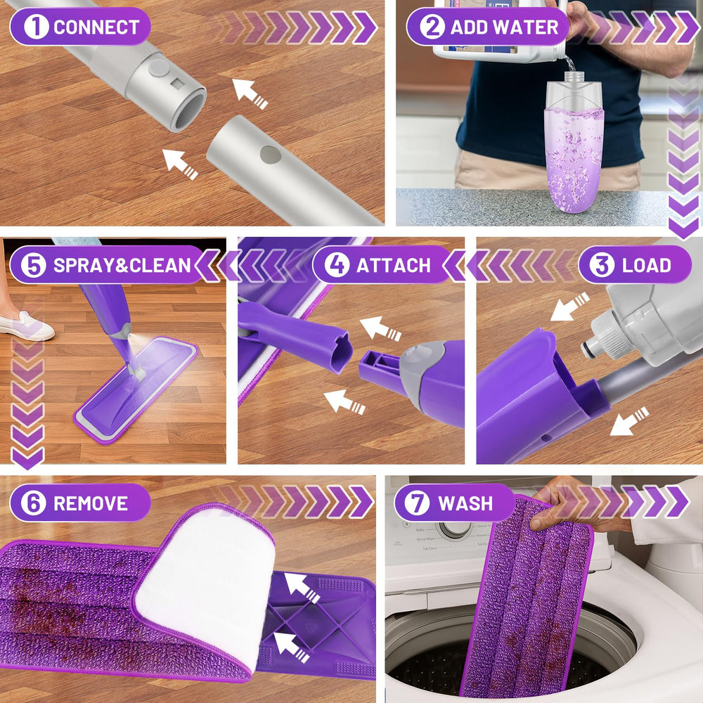 HOMTOYOU next to common cleaning tools for scale and compact storage benefit