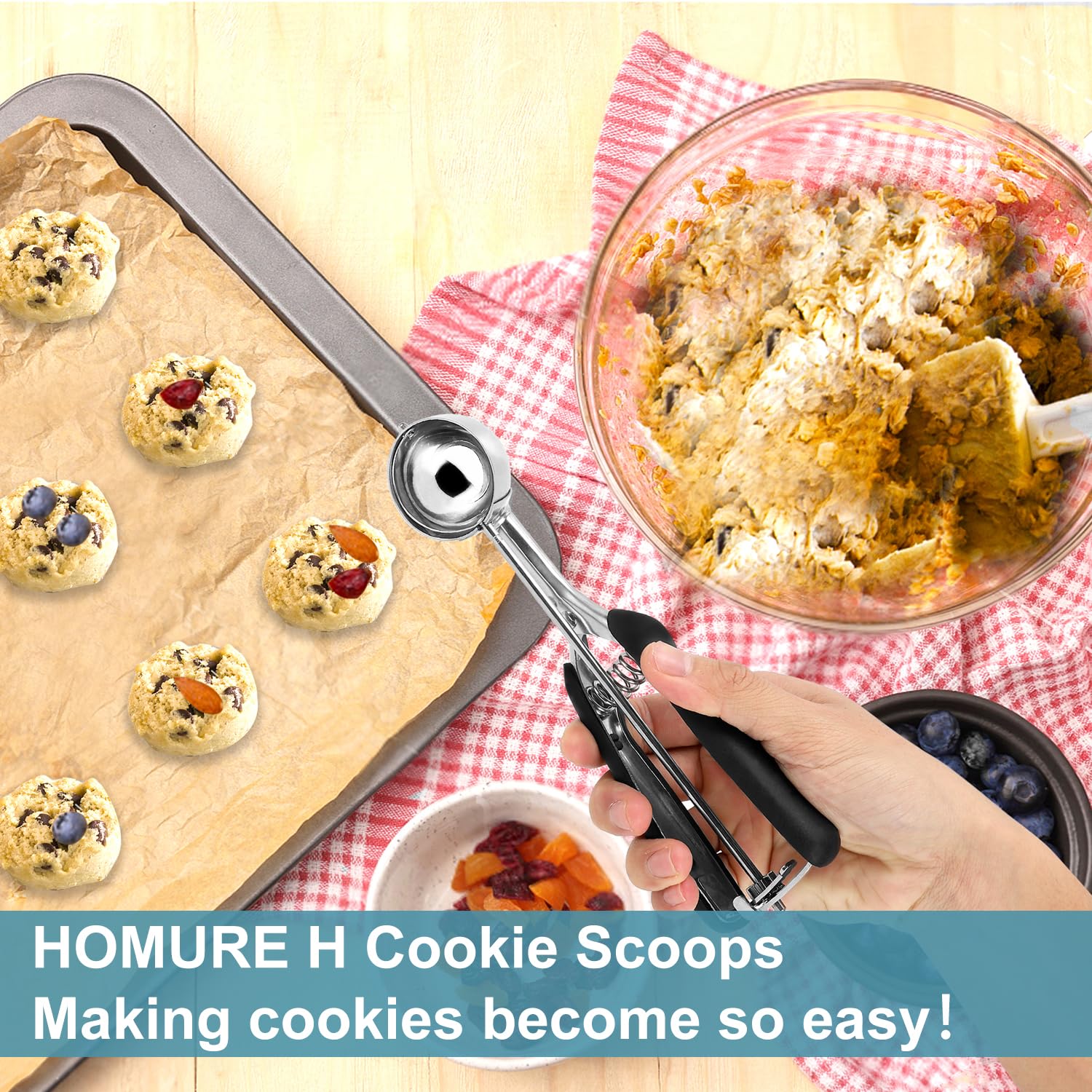HOMURE H scoop serving ice cream neatly for consistent portions and tidy presentation