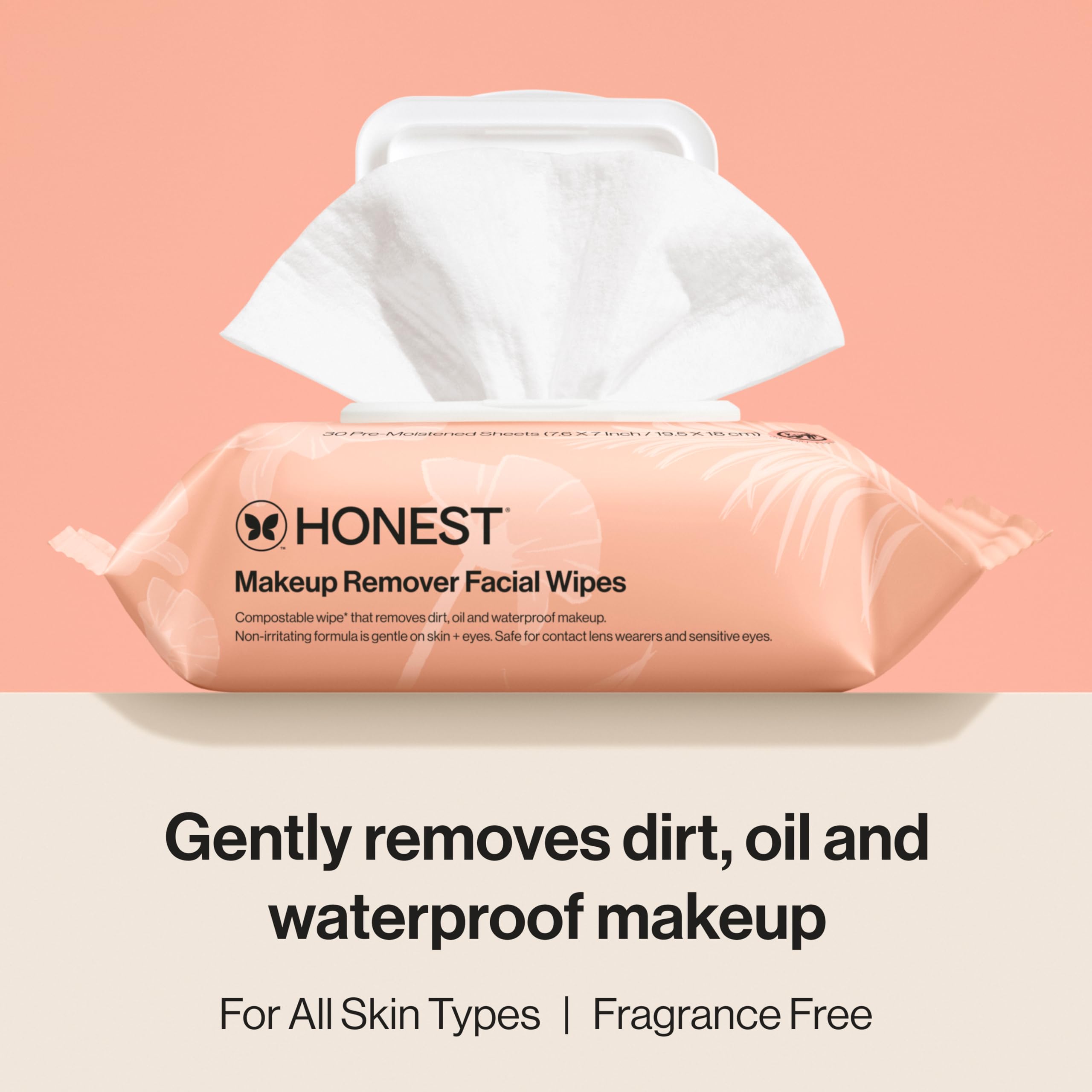 Honest Beauty close-up of plant-based cloth texture highlights gentle cleansing action