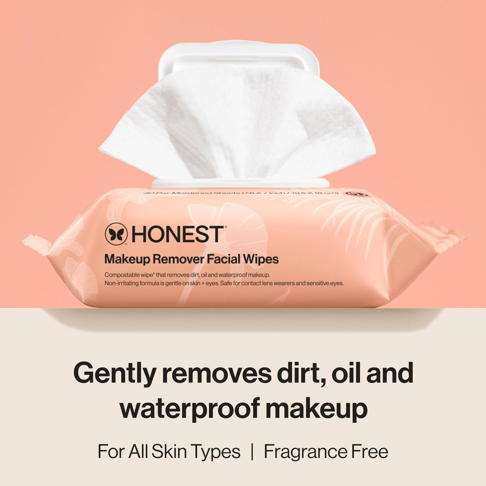 Honest Beauty close-up of plant-based cloth texture highlights gentle cleansing action