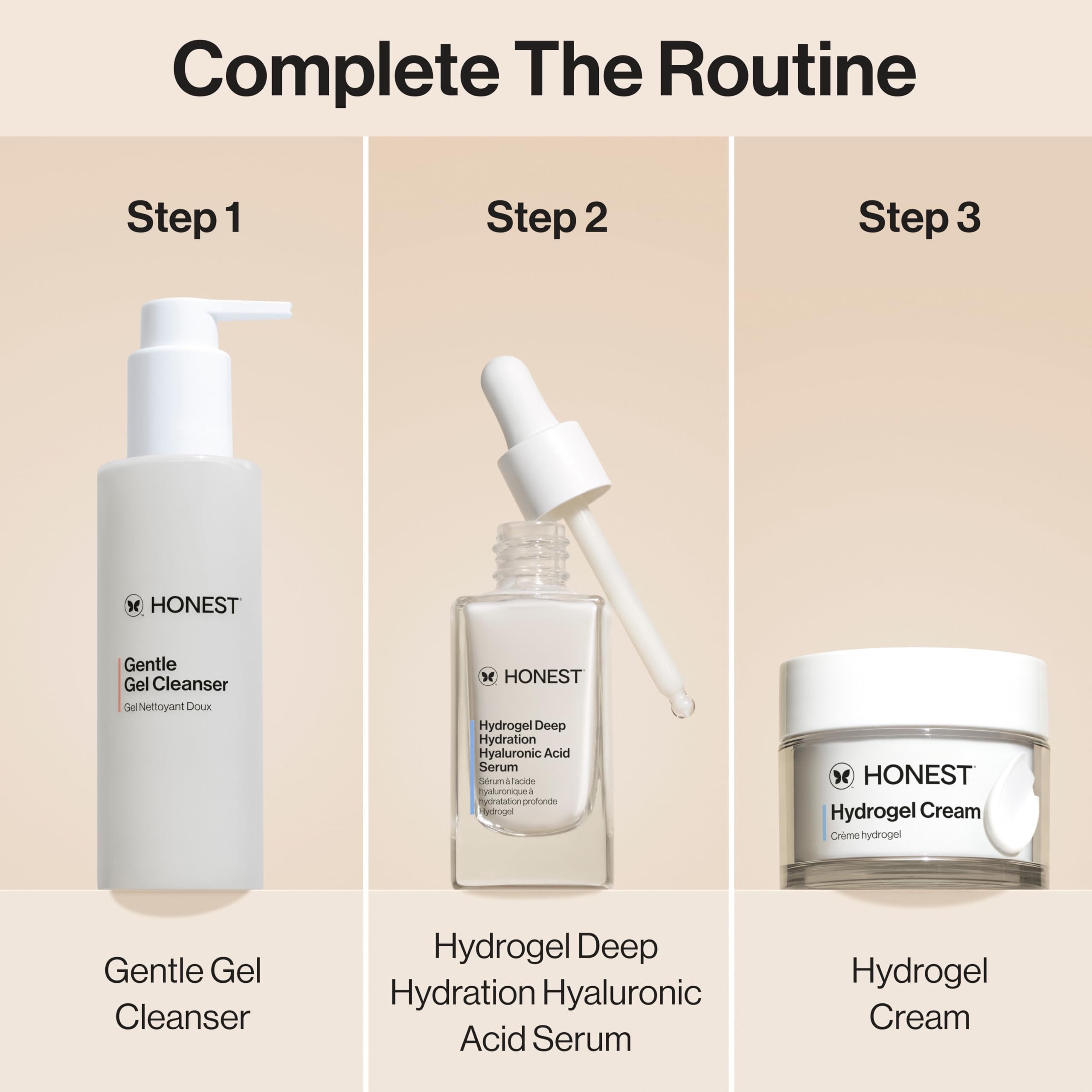 Honest Beauty product flatlay with serums, suggesting routine layering benefits